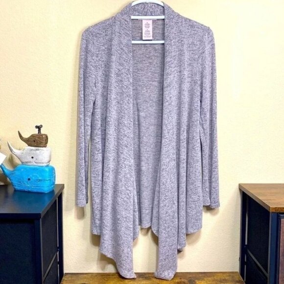 Philosophy Heathered Brown Open Front Longline Cardigan Sweater Size Small - Picture 3 of 9